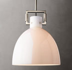 Machinist Milk Glass Cloche Pendant