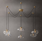Cabrette Clear Glass Suspended Chandelier 84"