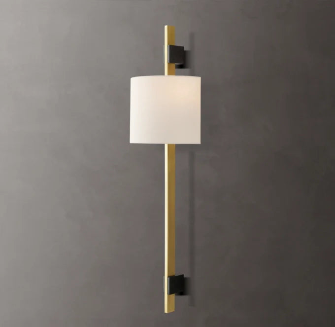 Vela Rectangular Bar Sconce - Round Shade