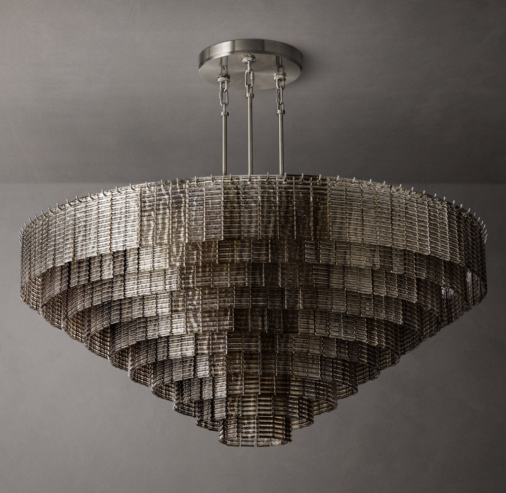 Sirene Smoke Glass Round Chandelier 65"