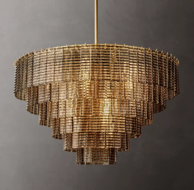 Sirene Smoke Glass Round Chandelier 41"