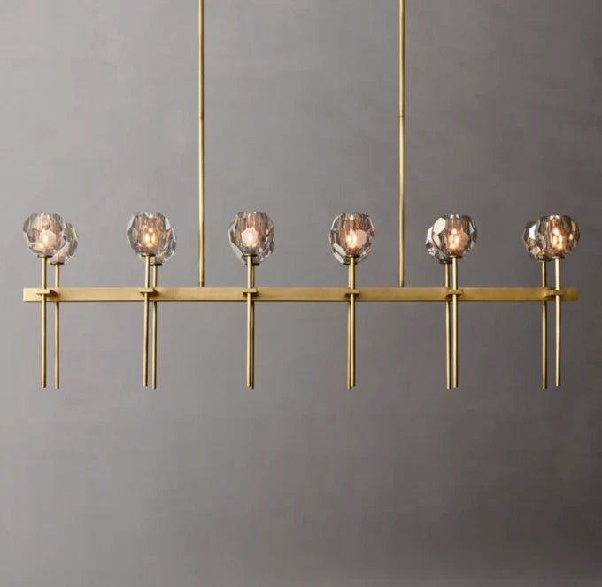 Boule De Cristal Smoke Glass Double Linear Chandelier 60"