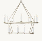 19TH C. ENGLISH OPENWORK TWO-TIER ROUND CHANDELIER 50"
