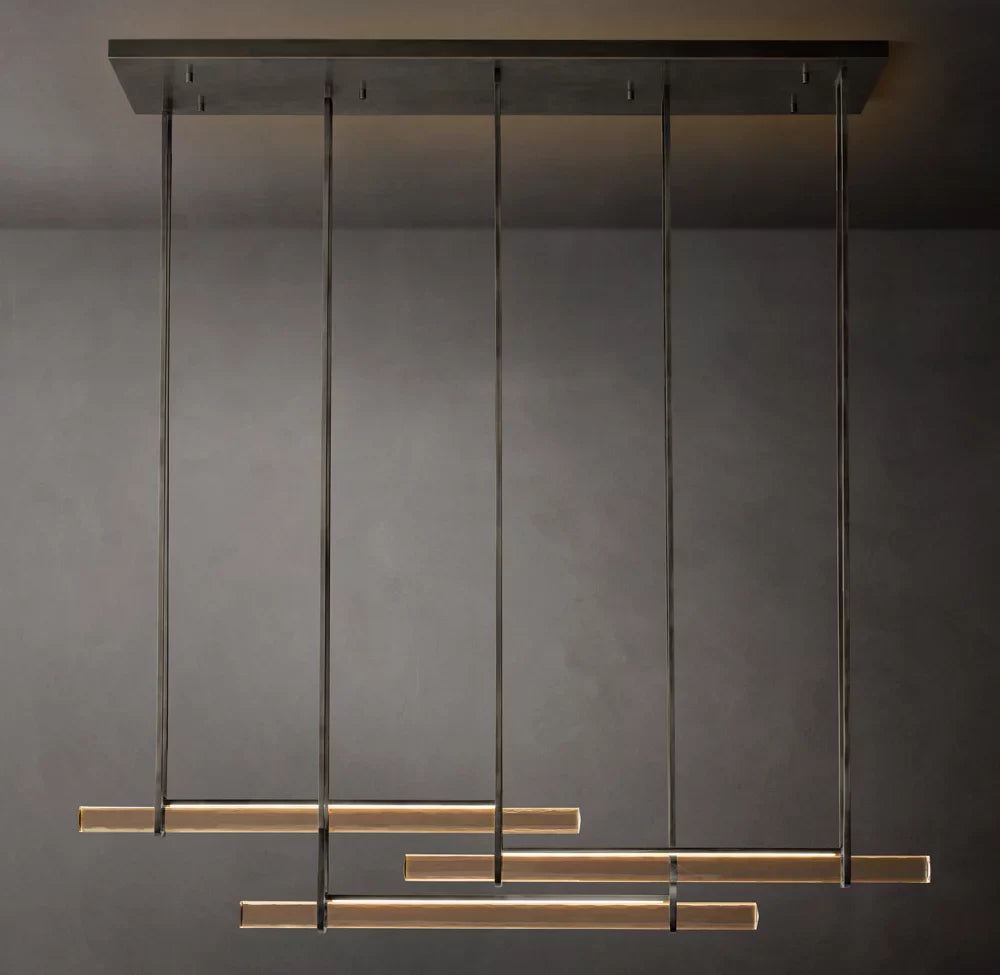 Audubon Crystal Triple Bar Linear Chandelier