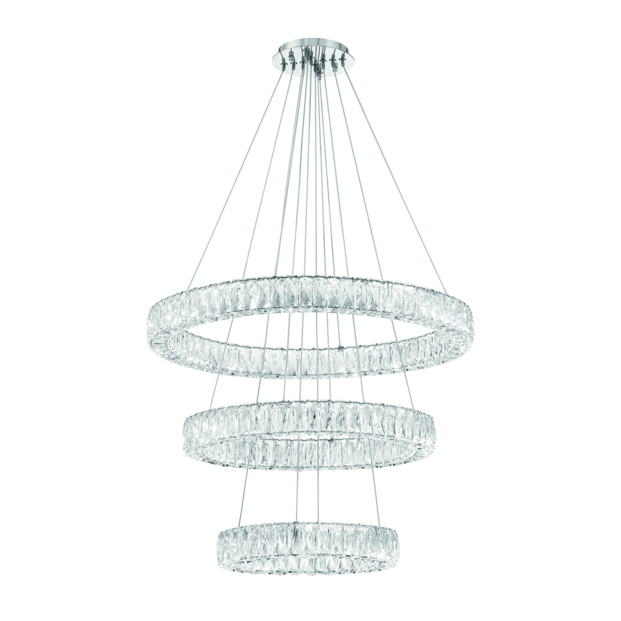 Kinsley 32'' Polished Chrome Chandelier Silver 32"W x 21"H x 32"D
