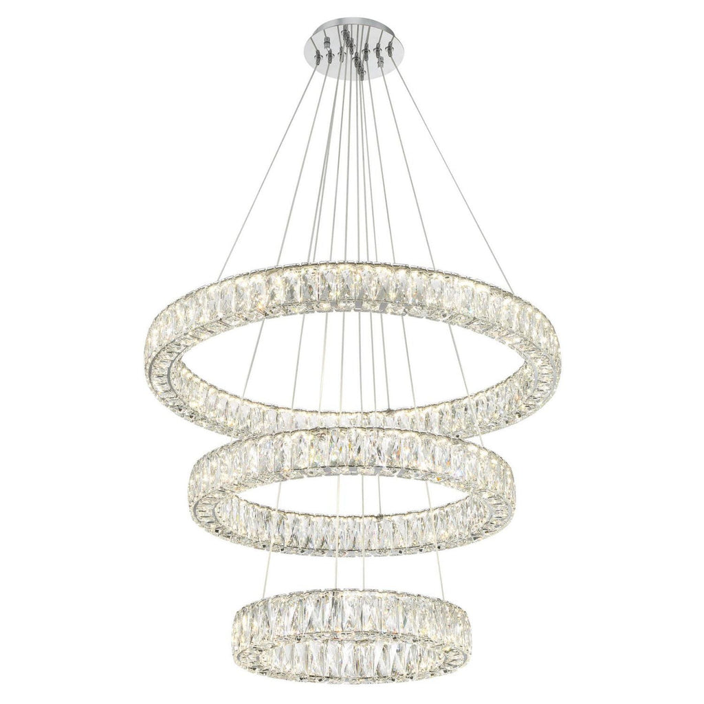 Kinsley 32'' Polished Chrome Chandelier Silver 32"W x 21"H x 32"D