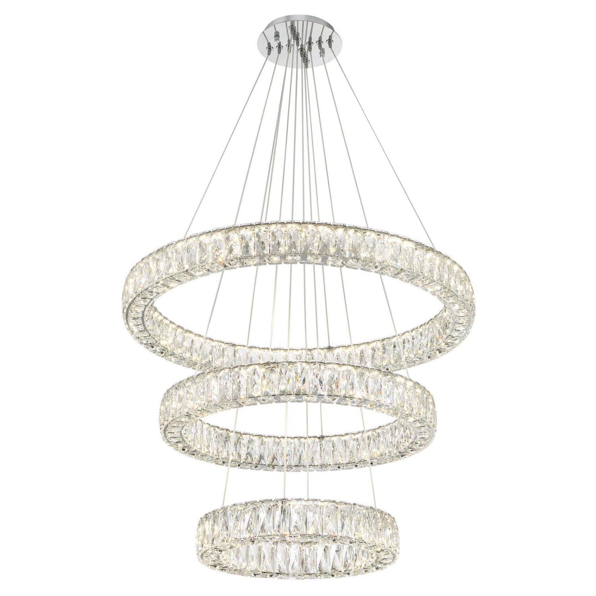 Kinsley 32'' Polished Chrome Chandelier Silver 32"W x 21"H x 32"D
