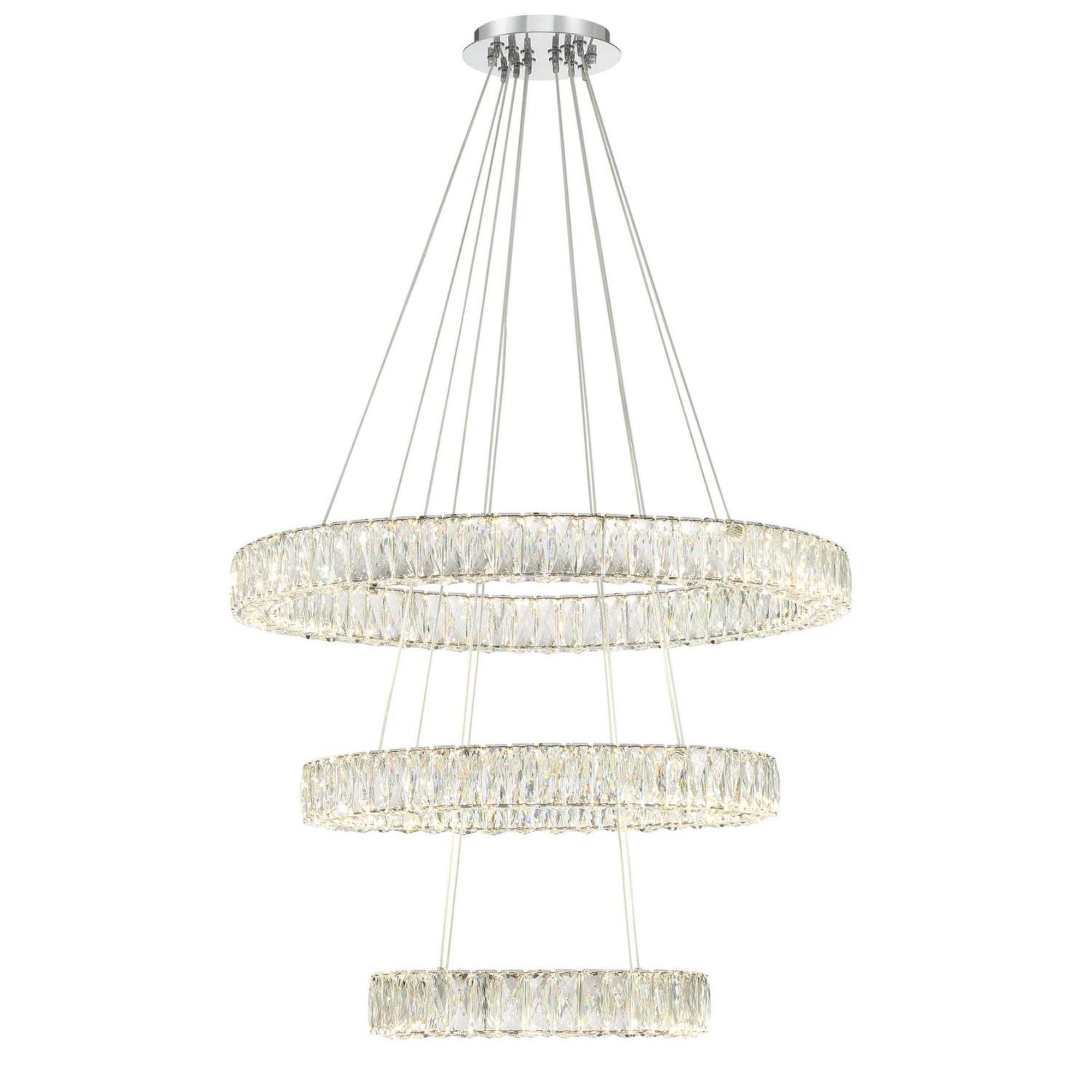 Kinsley 32'' Polished Chrome Chandelier Silver 32"W x 21"H x 32"D