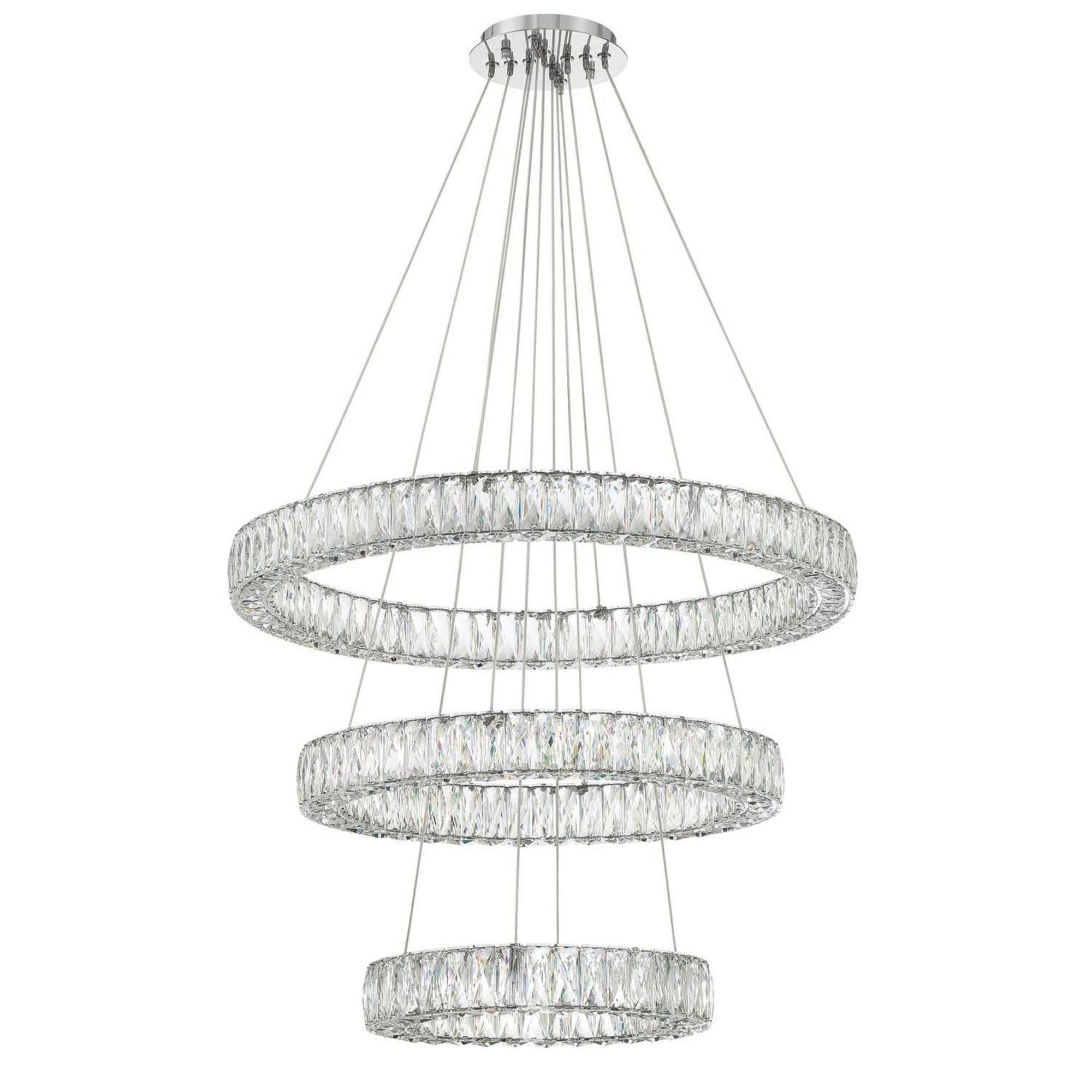 Kinsley 32'' Polished Chrome Chandelier Silver 32"W x 21"H x 32"D