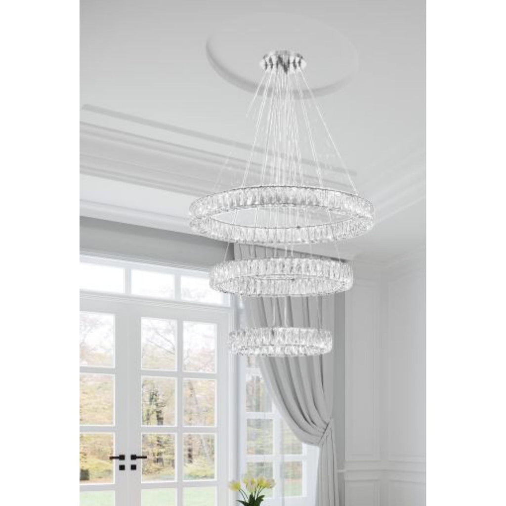 Kinsley 32'' Polished Chrome Chandelier Silver 32"W x 21"H x 32"D