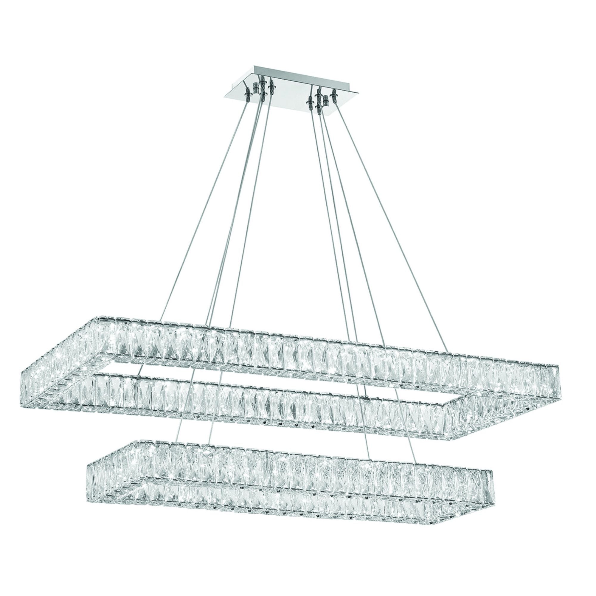 Kinsley 41.5'' Polished Chrome Chandelier Silver 41.5"W x 12"H x 18"D