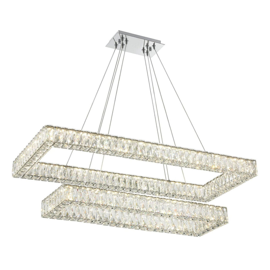 Kinsley 41.5'' Polished Chrome Chandelier Silver 41.5"W x 12"H x 18"D