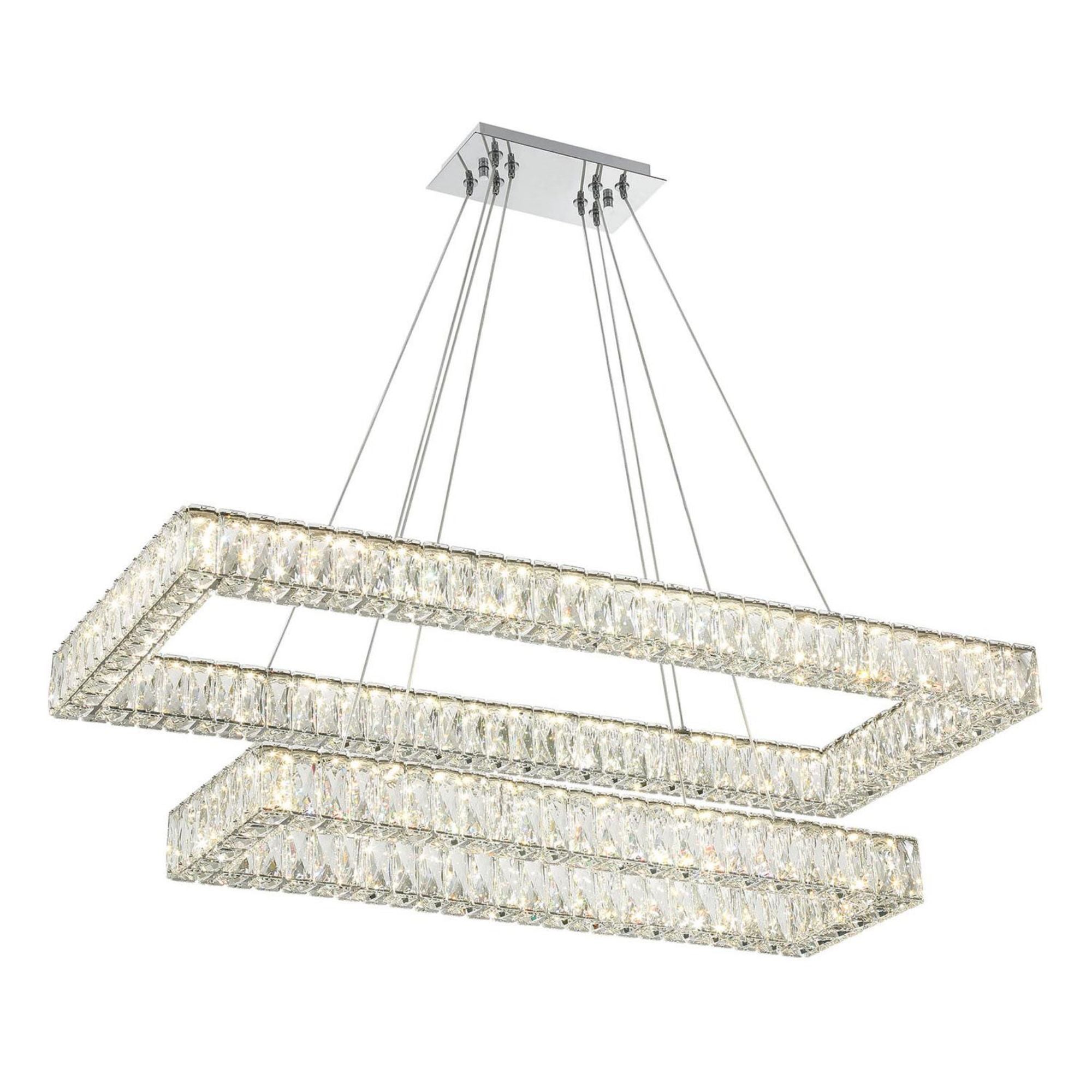 Kinsley 41.5'' Polished Chrome Chandelier Silver 41.5"W x 12"H x 18"D