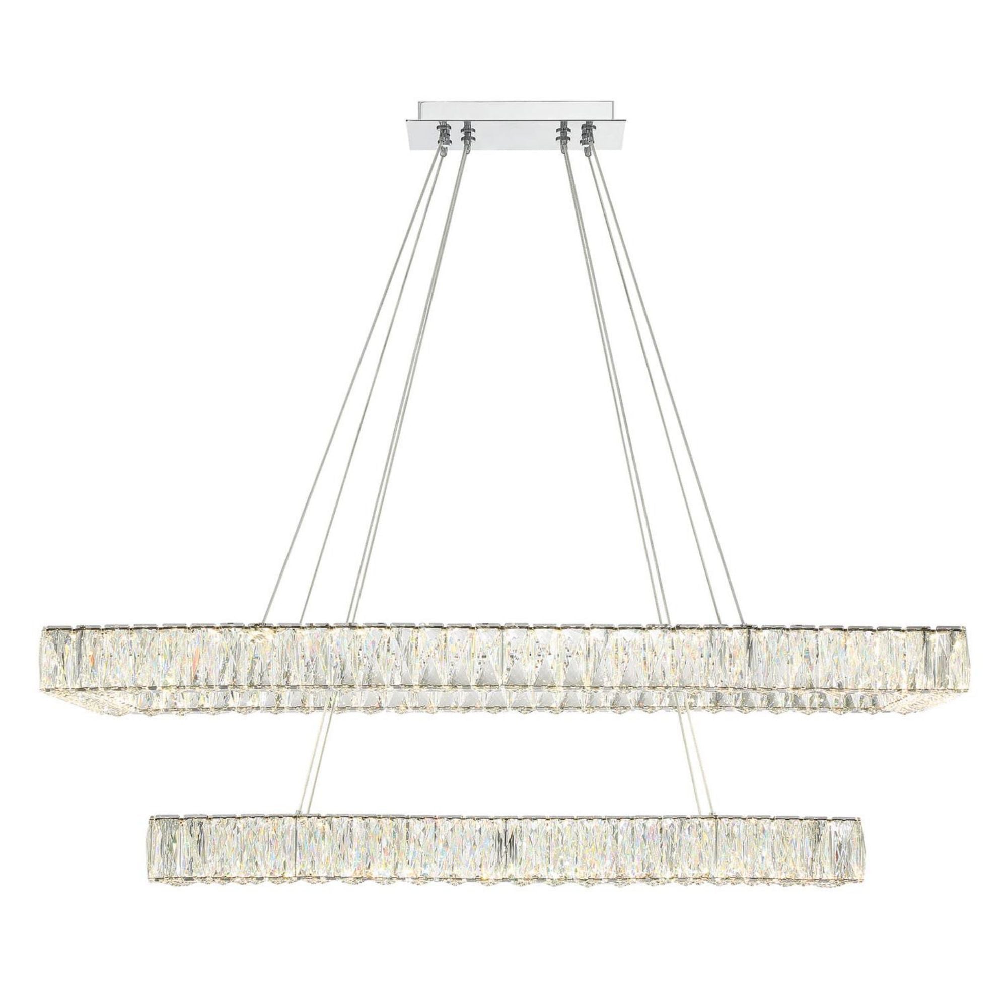 Kinsley 41.5'' Polished Chrome Chandelier Silver 41.5"W x 12"H x 18"D