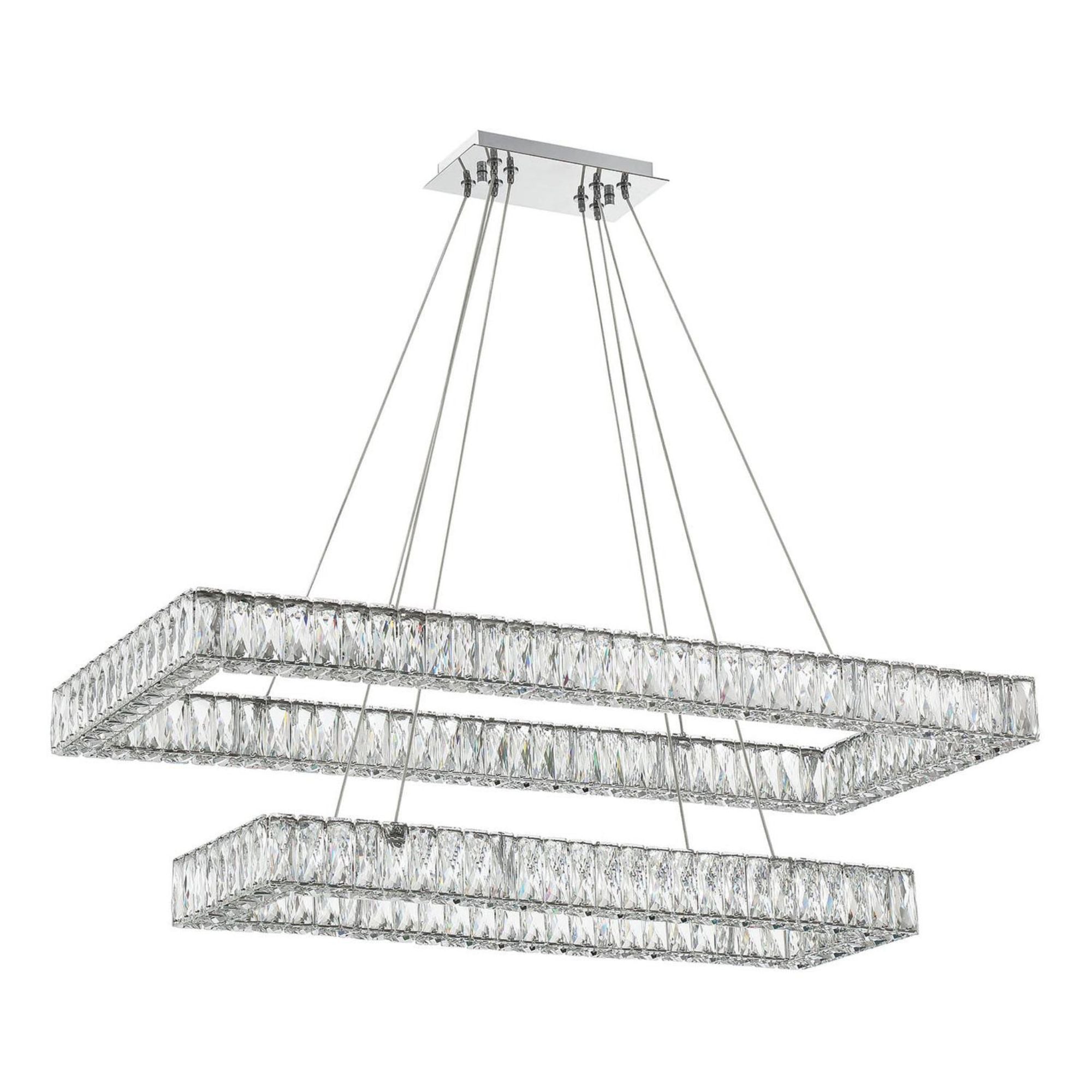 Kinsley 41.5'' Polished Chrome Chandelier Silver 41.5"W x 12"H x 18"D