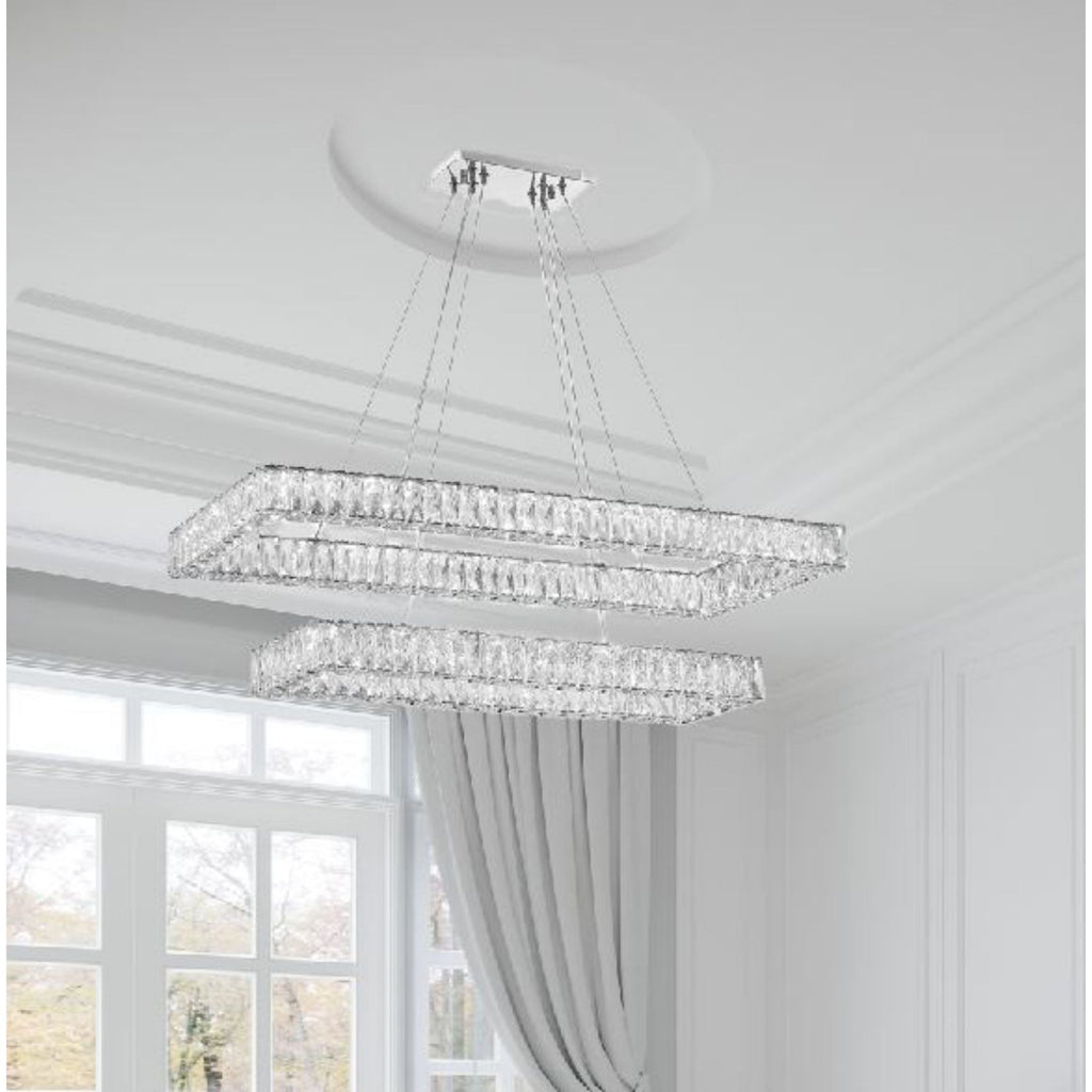 Kinsley 41.5'' Polished Chrome Chandelier Silver 41.5"W x 12"H x 18"D