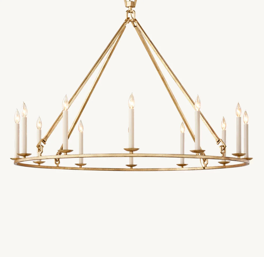 19th C. English Openwork Round Chandelier 50"