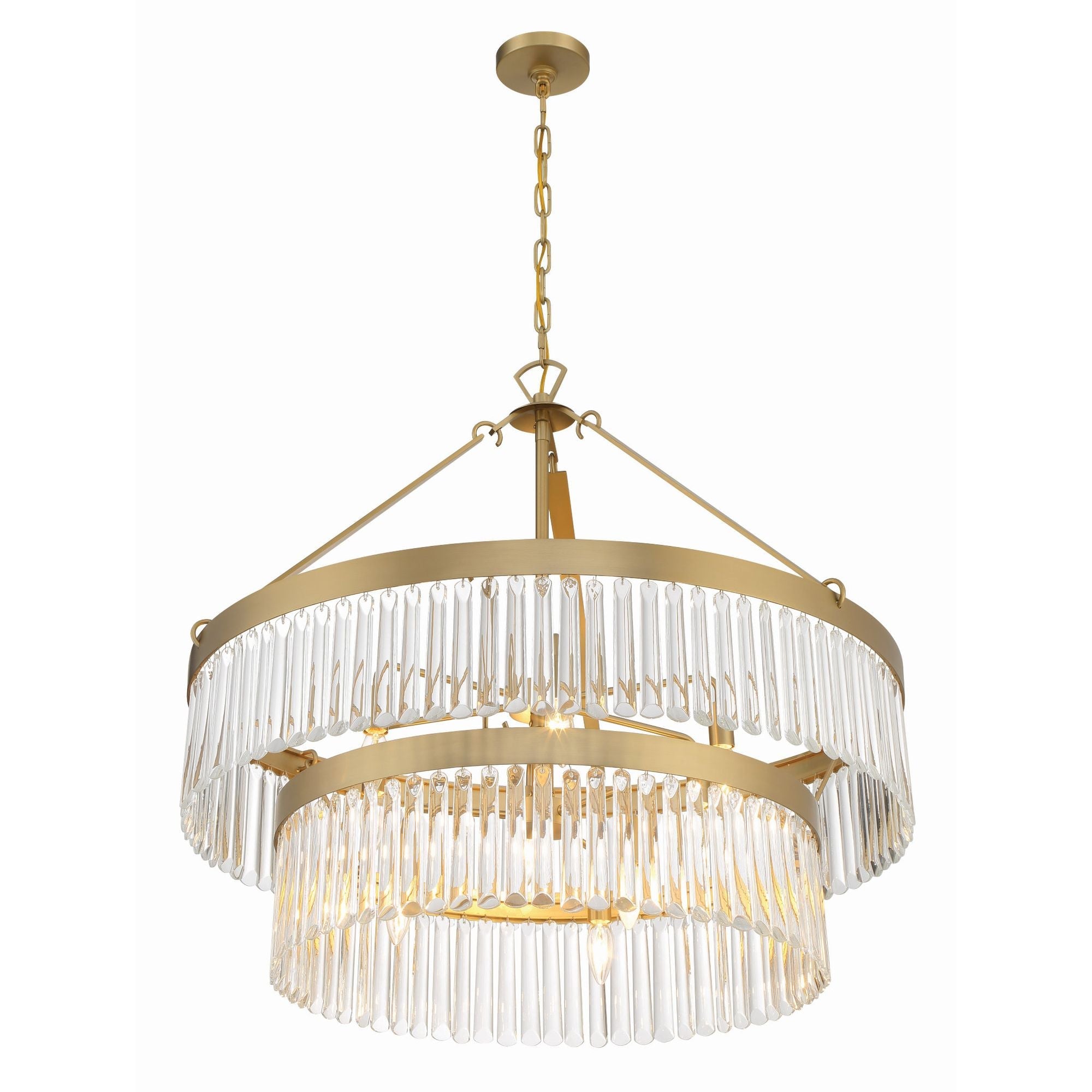 Emory 32'' Modern Gold Chandelier Gold 32"W x 30.25"H x 32"D
