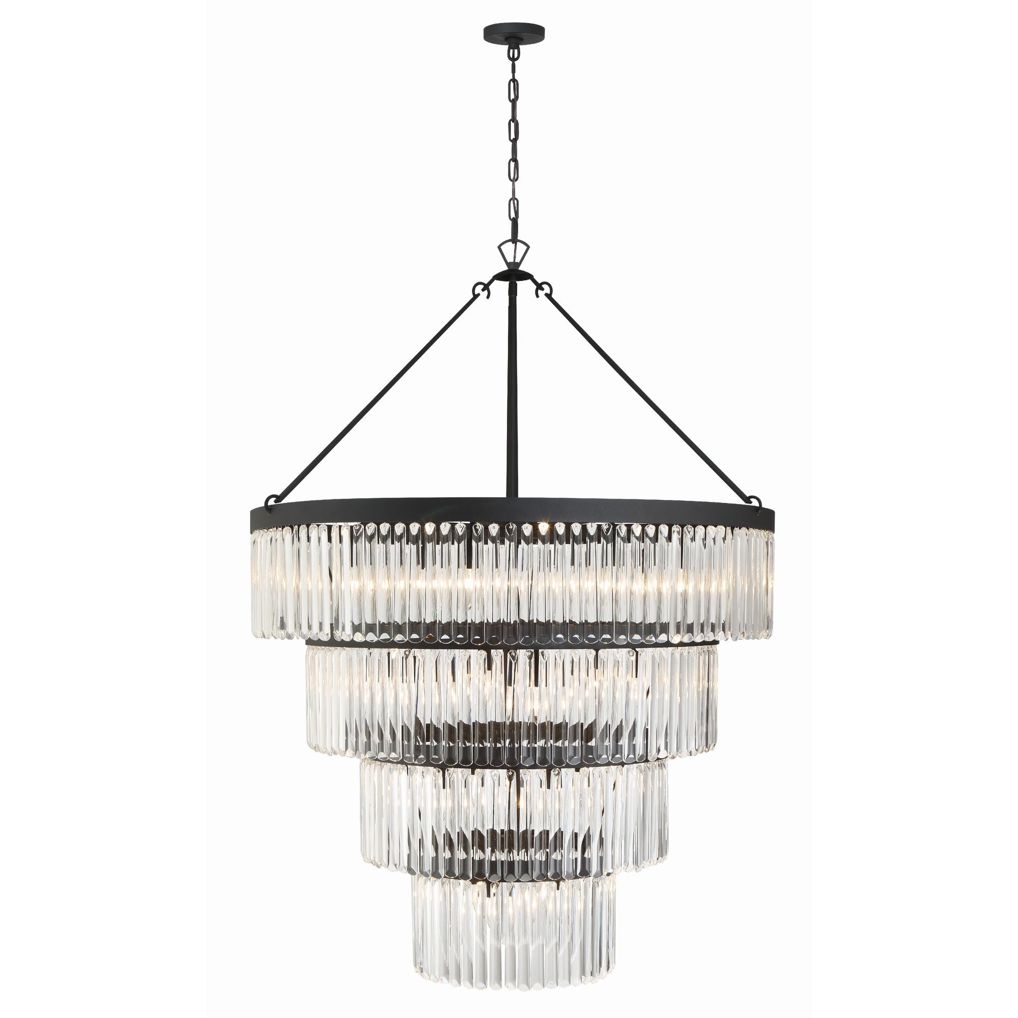 Emory 40'' Black Forged Chandelier Black 40"W x 55.25"H x 40"D