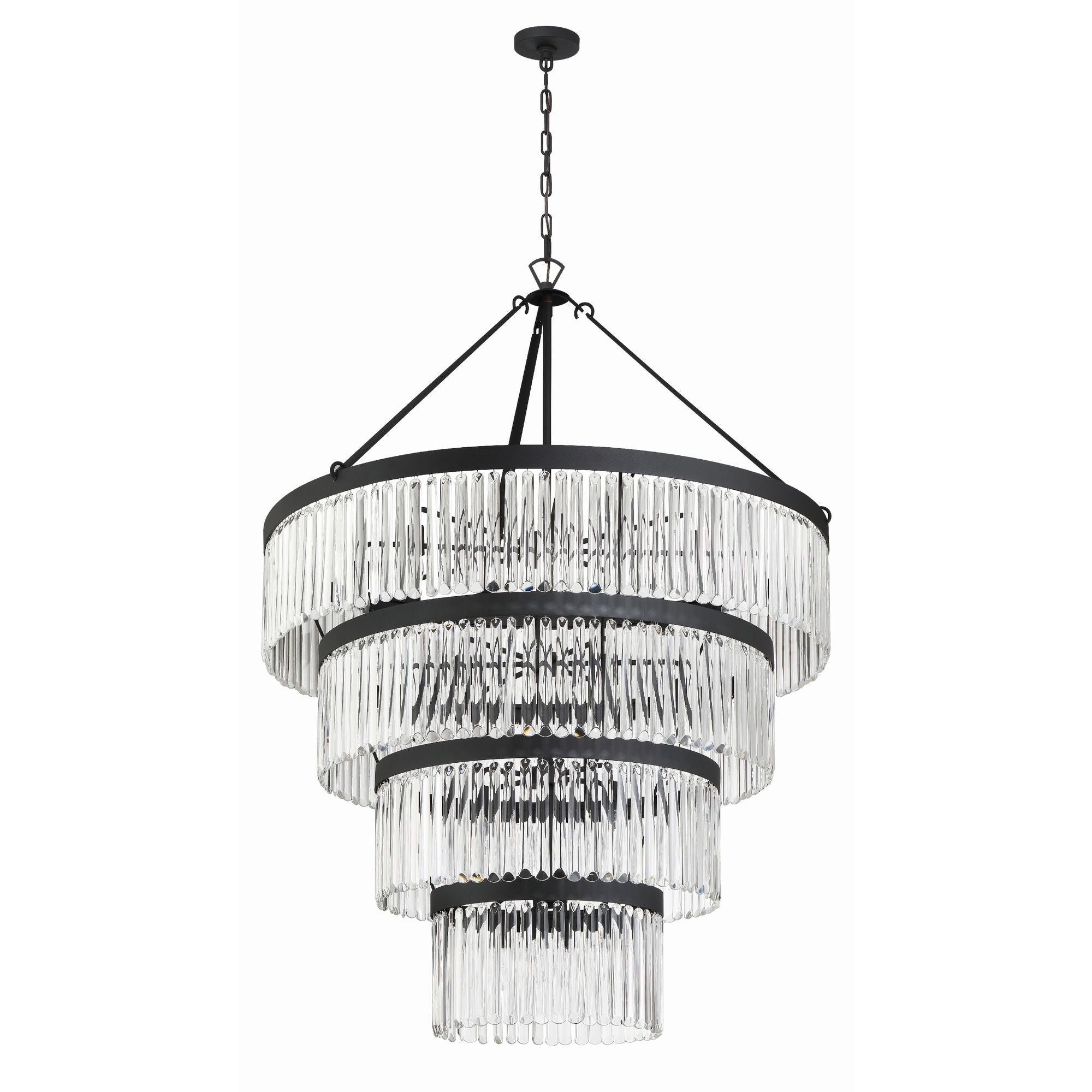 Emory 40'' Black Forged Chandelier Black 40"W x 55.25"H x 40"D