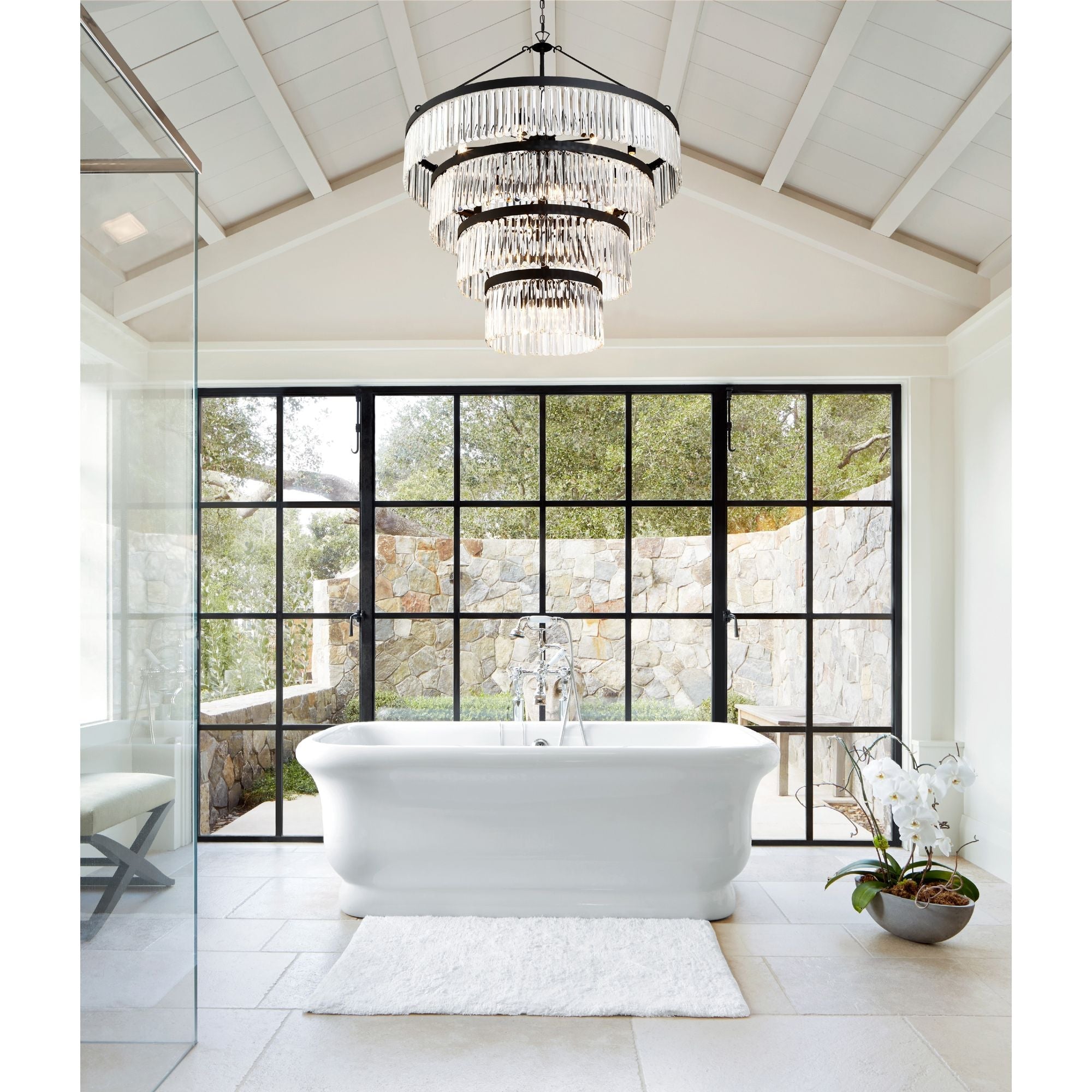 Emory 40'' Black Forged Chandelier Black 40"W x 55.25"H x 40"D