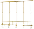 Erlenmeyer 48"W 5 Light Modern Brass Standard Pendant w/ Clear Glass S