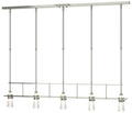 Erlenmeyer 48"W 5 Light Sterling Standard Pendant w/ Clear Glass Shade