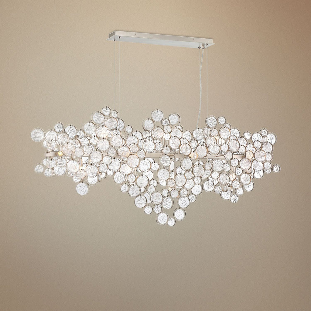 Eurofase Trento 55 3/4" Wide Champagne Silver 15-Light Oval Chandelier