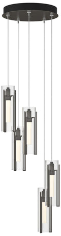 Exos Glass 5-Light 13.5" Wide Dark Smoke Long Pendant w/ Clear Glass S