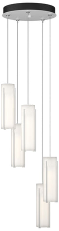 Exos Glass 5-Light 13.5" Wide White Long Pendant With Opal Glass Shade