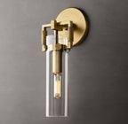 Machinist Glass Cylinder Sconce 9"
