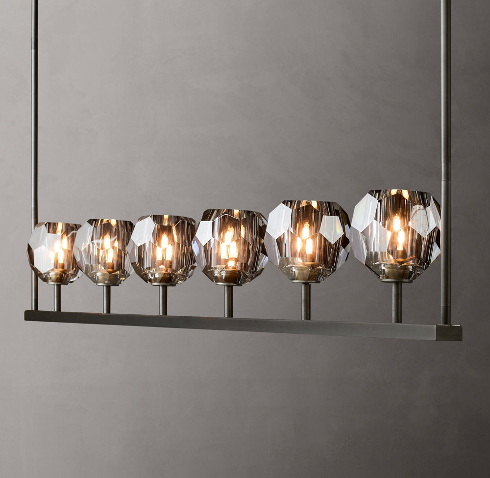 Boule De Cristal Smoke Glass Linear Chandelier 60"