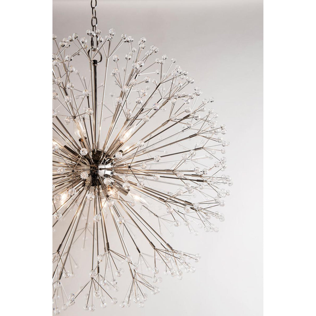 Dunkirk 10-Light Chandelier in Polished Nickel 30L x 30W x 29H