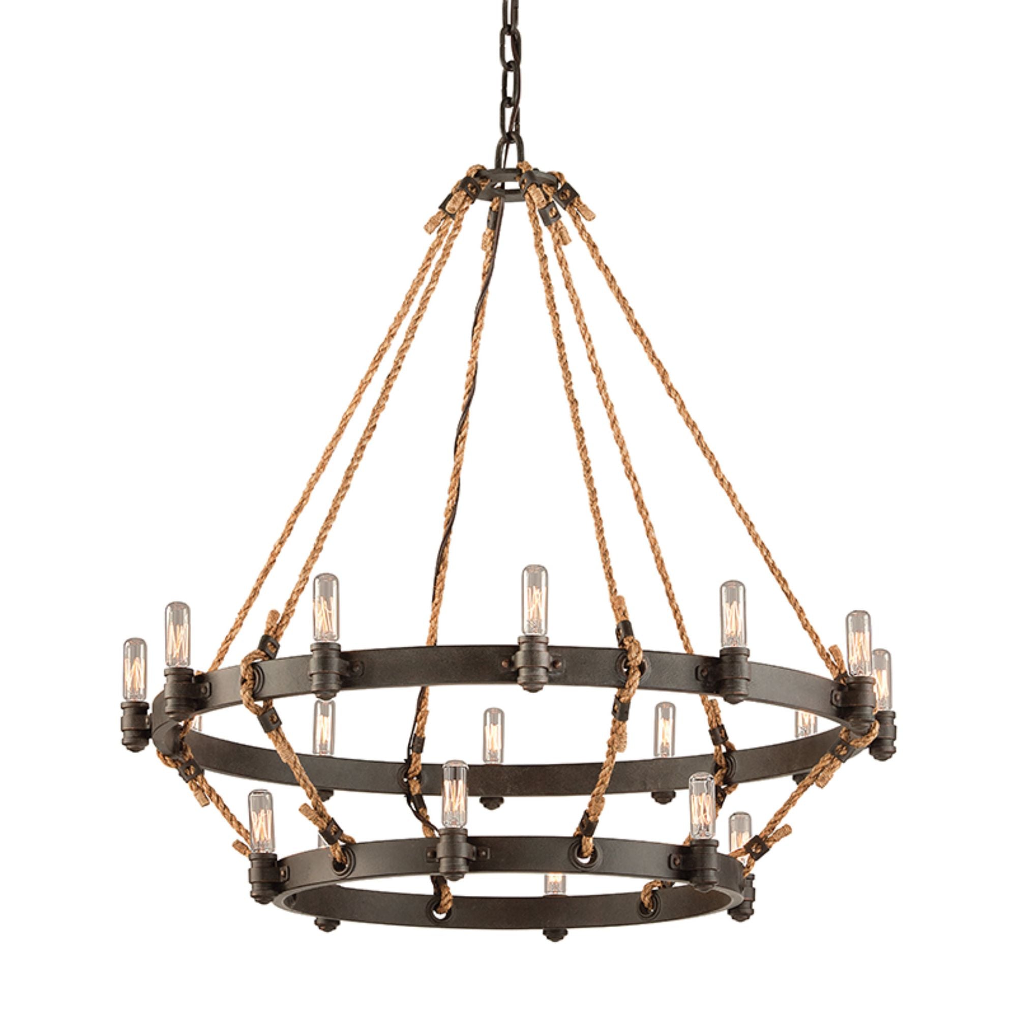 Pike Place Chandelier 18-Light LED in Heritage Bronze 32W x 38H