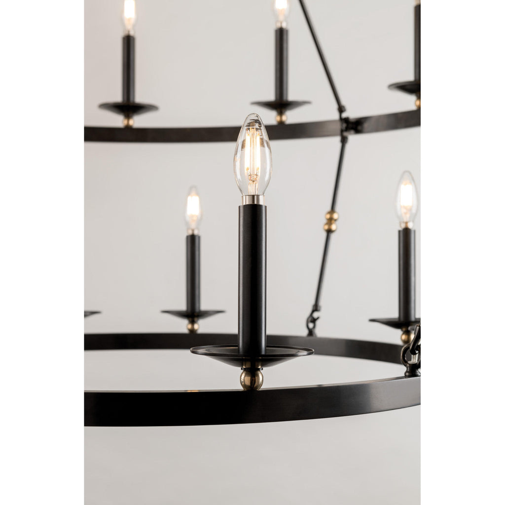 Allendale 20-Light Chandelier in Aged Brass 46.75L x 46.75W x 38H