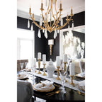 Prosecco 8-Light Chandelier in Gold Leaf 34.75L x 34.75W x 39H