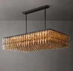 Chiara Smoke Glass Rectangular Chandelier 54"