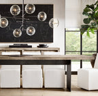 Glass Globe Mobile Eight-Arm Chandelier 79"