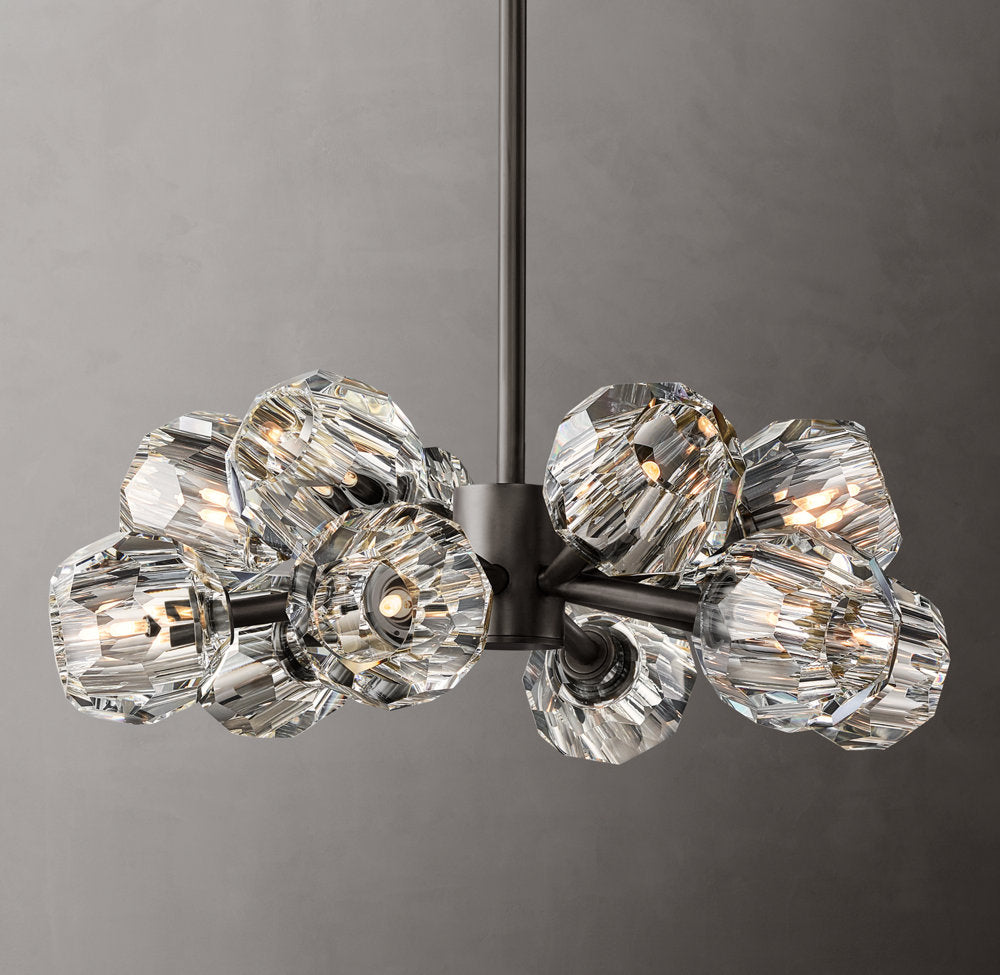 Boule De Cristal Clear Glass Round Chandelier 24"