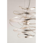 Calligraphy 2-Light Chandelier in Gold Leaf W Polished Stainless 26L x 26W x 24H