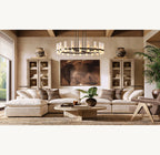 Ravelle Round Milk Glass Chandelier 60"