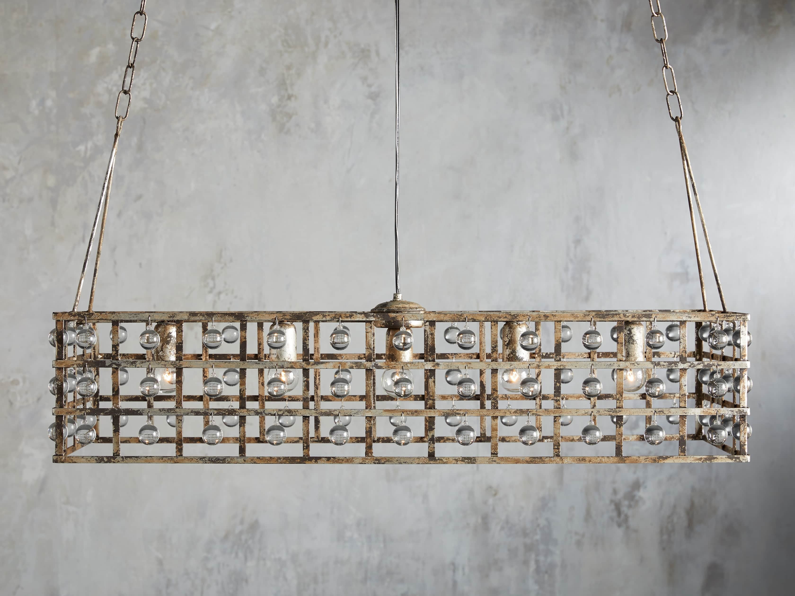 Ferraro Crystal Cage Rectangular Chandelier