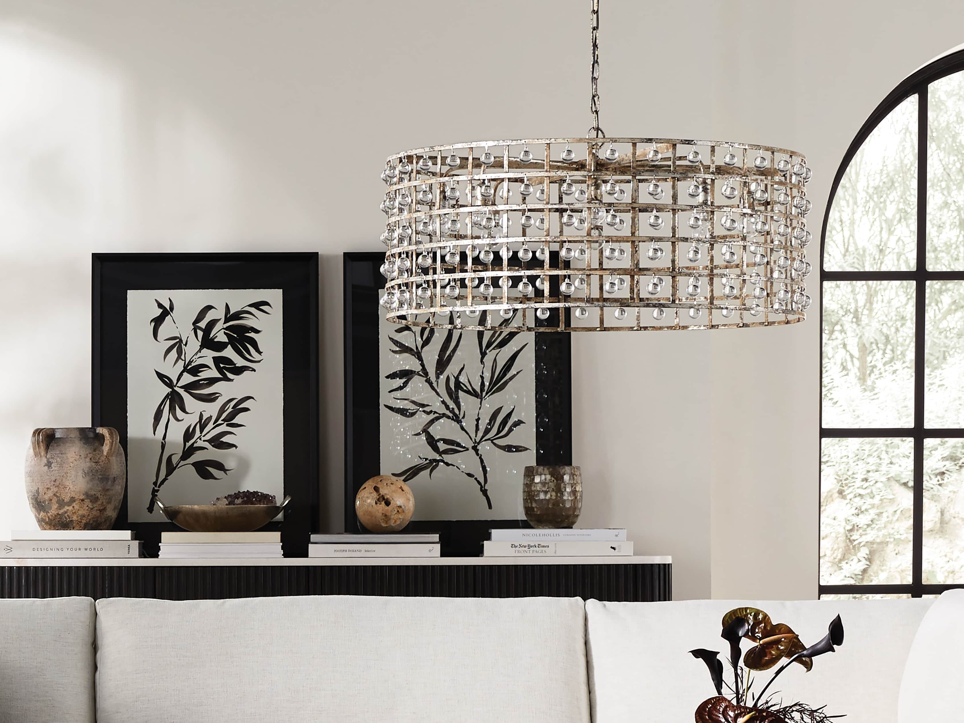 Ferraro Crystal Cage Round Chandelier