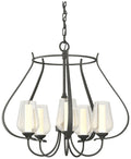 Flora 22.2" Wide 5 Arm Natural Iron Chandelier With Opal and Seeded Gl