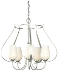 Flora 22.2" Wide 5 Arm Round Sterling Chandelier With Opal Glass