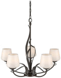 Flora Oil Rubbed Bronze 5 Arm Chandelier With Opal Glass