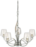 Flora Sterling 5 Arm Chandelier With Clear Glass