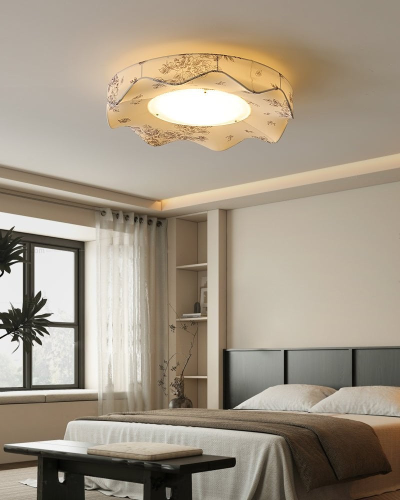Florielle Fabric Flush Ceiling Light