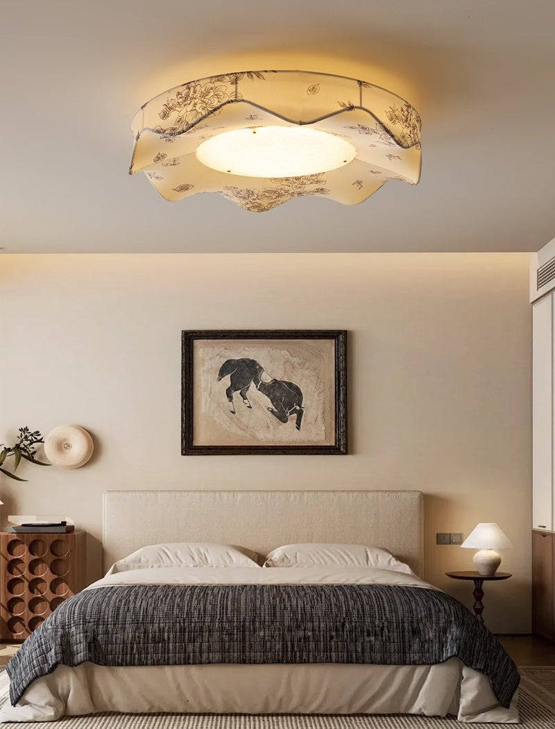 Florielle Fabric Flush Ceiling Light