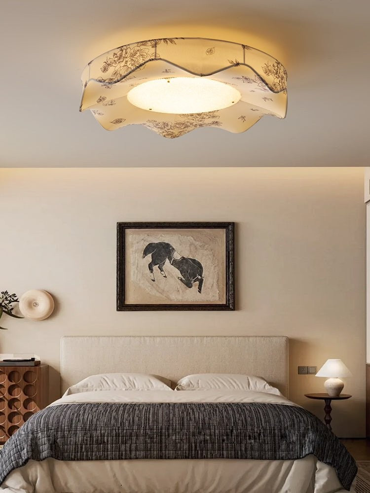 Florielle Fabric Flush Ceiling Light